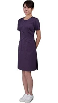 2517護士洋裝(深紫色短袖)