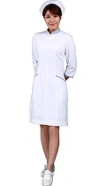2534W護士洋裝(白條配藍邊短袖)