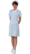 2551護士洋裝(藍配白邊短袖)