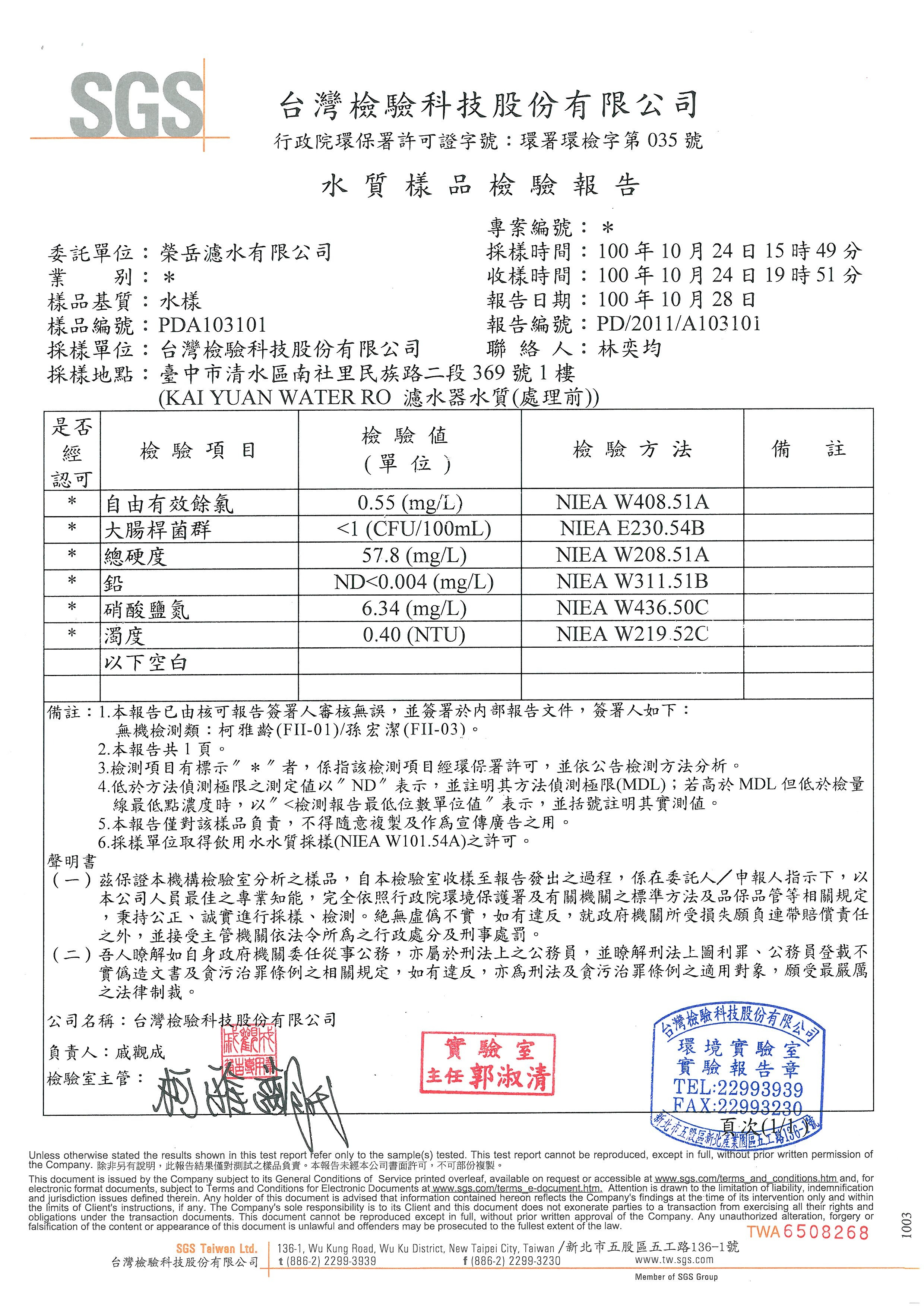 SGS報告-RO過濾前