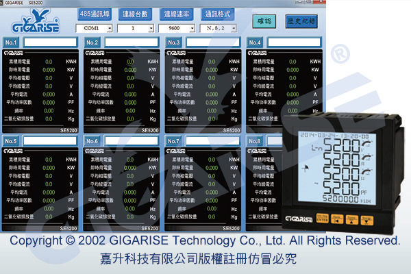 集合式電錶KWH-KW-V-A-Hz-PF-WD,集合式數位