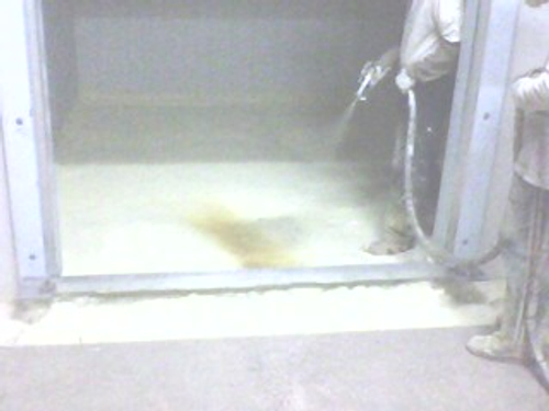 冷凍庫地板PU噴塗施工照片