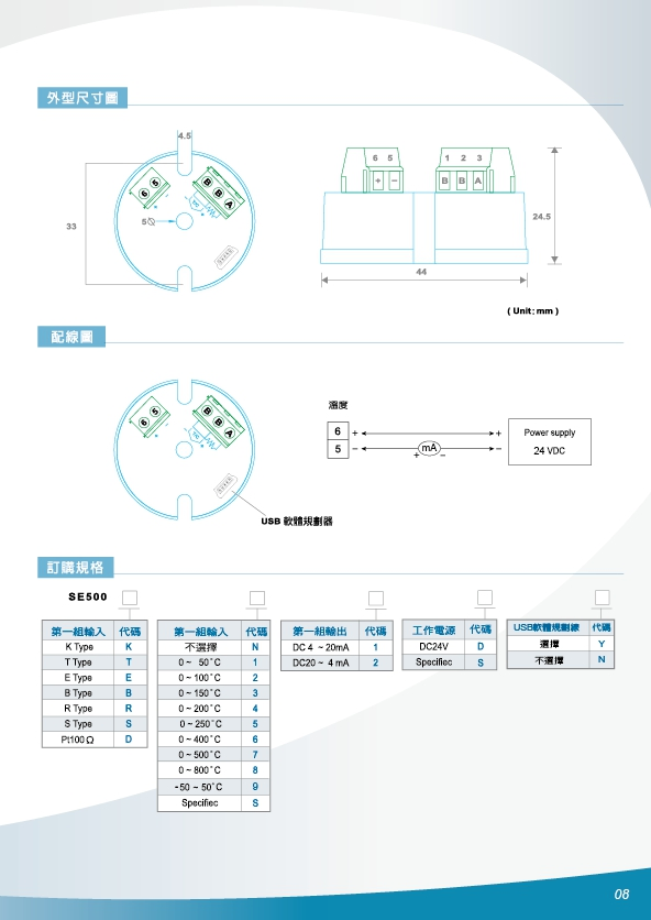 貼片式表面溫度計,溫溼度傳送器,溫溼度感測器,多功能集合式電