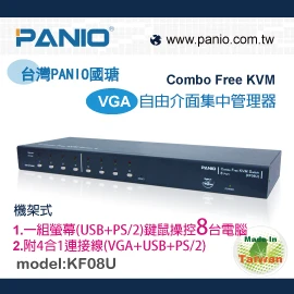 KF08U PS/2&USB KVM多電腦切換器