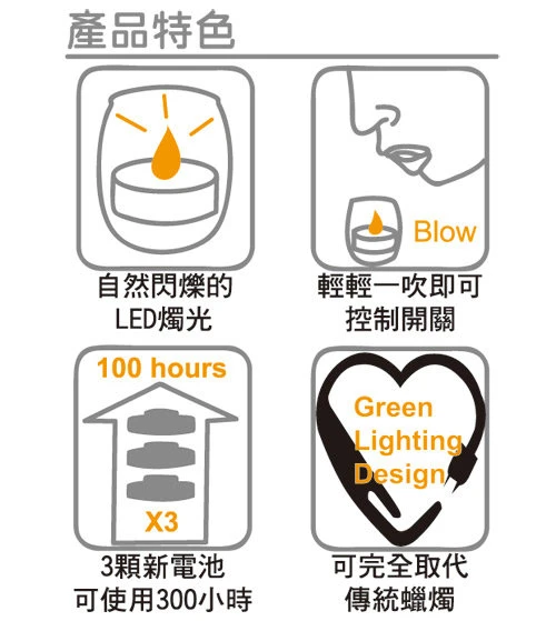 TOAO東亞光電的LED聲控蠟燭燈既安全又浪漫，此款LED情境蠟燭燈擬真蠟燭燈設計，不耗電，是您約會的好幫手