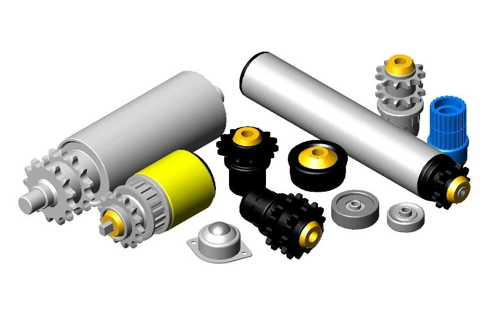 輸送滾輪滾筒及相關傳動零組件