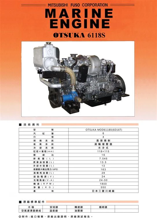 三菱FUSO船舶用柴油發電機40KW