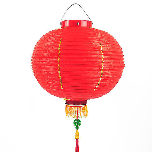 14吋大紅燈籠 (福字吊飾)PVC塑膠燈籠‧年節裝飾.廟會宮燈