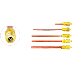 焊管充灌閥 類型:有直管、彎管 長度有50mm、100mm等  產品說明：該產品有多種型號,接管是優質銅管及高耐腐墊圈等零配件，銅為原材料，設計簡單、耐用。