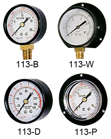 普通鐵殼壓力錶- 底接、背接