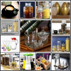 AquaSoul水晶靈系列產品，包含茶葉罐、密封罐、彩虹水壺、功夫茶具、儲物罐等居家生活收納玻璃用品